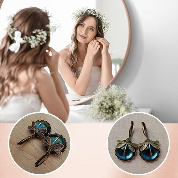 Cercei Vintage în Formă de Libelulă – O Notă de Eleganță și Originalitate