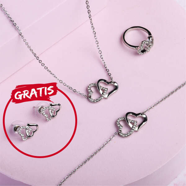Fidda – Set Elegant de Bijuterii:  Inel Reglabil, Brățară și Cercei