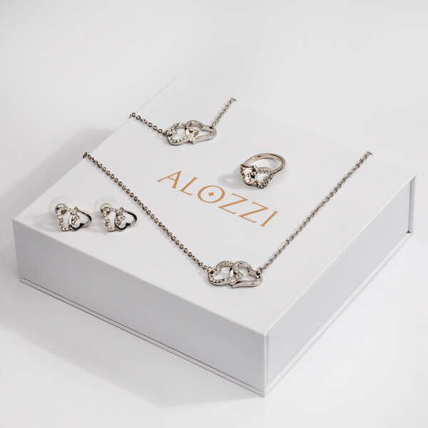 Fidda – Set Elegant de Bijuterii:  Inel Reglabil, Brățară și Cercei